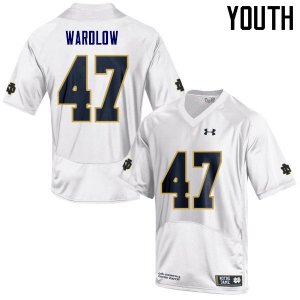 Notre Dame Fighting Irish Youth Kofi Wardlow #47 White Under Armour Authentic Stitched College NCAA Football Jersey LKJ8799YM